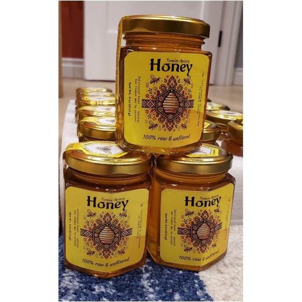 9 Oz (255 g) Hex Glass Jar - Pure Raw Honey - Image 6