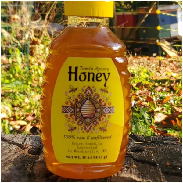 16 Oz (453 g) Squeeze Bottle - Pure Raw Honey - Image 3