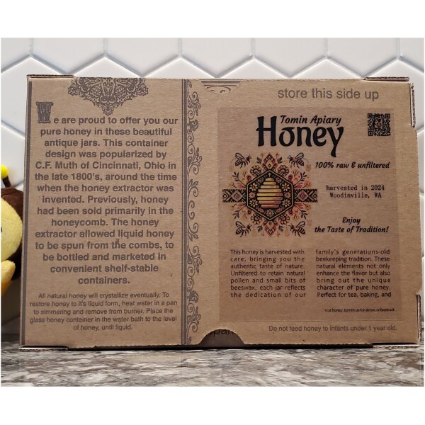 Gift Box 3 of Muth Jars (4oz or 8oz) - Pure Raw Honey - Image 3