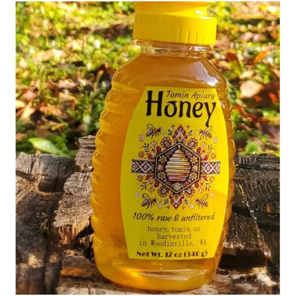 12 Oz (340 g) Squeeze Bottle - Pure Raw Honey - Image 2