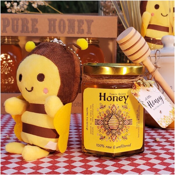 9 Oz (255 g) Hex Glass Jar - Pure Raw Honey - Image 4